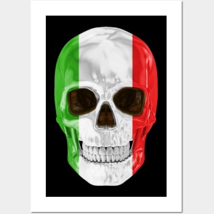 Italy Flag Skull - Gift for Italian With Roots From Italy Posters and Art